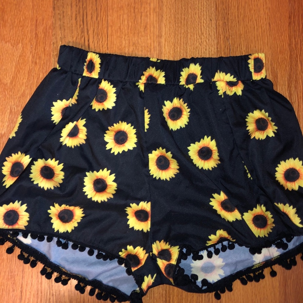 Sunflower Print Shorts